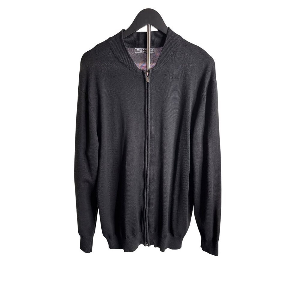 Paul Jones Men's Black Reverse Zip Cardigan Sweater Size XL
